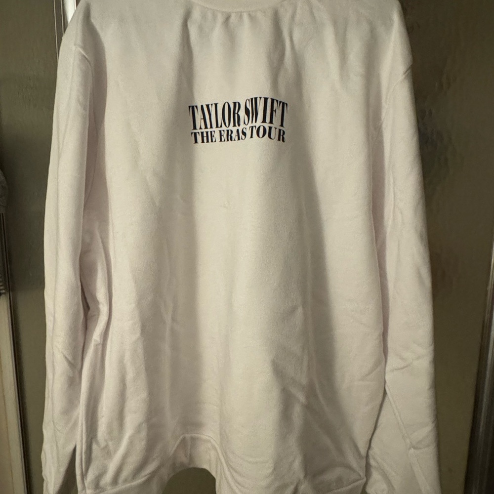 Taylor Swift White Sweatshirt with The Eras Tour Print